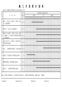 施工月进度计划表