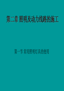 常用照明灯具使用 公共课