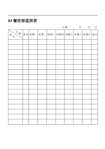 03餐饮部值班表