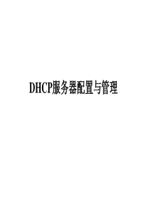 DHCP服务器配置与管理