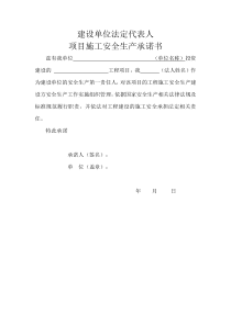 建设、施工、监理单位法定代表人及项目负责人安全生产承诺书