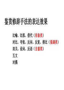 诗歌鉴赏之鉴赏诗歌中修辞手法的表达效果