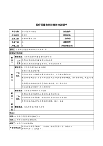 医疗质量和纠纷岗岗位说明书