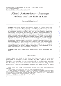 Klimt’s Jurisprudence―Sovereign Violence and the R