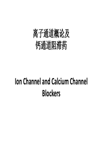 西药学离子通道概论及钙通道阻滞药