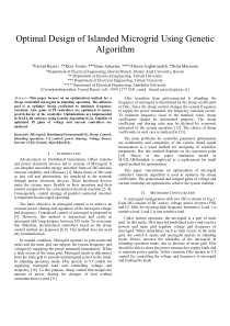 Optimal Design of Islanded Microgrid Using Genetic