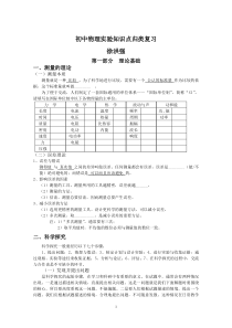 初中物理实验知识点分类复习大全