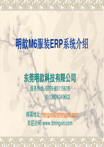 ERP软件简介 明歆服装软件M6