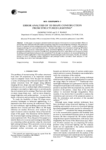 Error analysis of 3D shape construction from struc