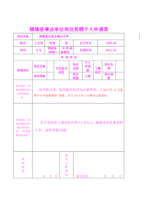 鲁打中学第二轮岗位竞聘个人申请表