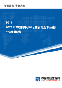 2016-2020年中国摩托车行业前景分析及投资规划报告(目录)