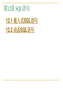 第12章 SQL语句