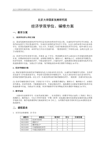 北京大学国家发展研究院经济学双学位、辅修方案