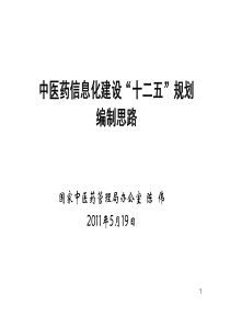 01中医药信息化建设“十二五”规划编制思路(陈伟)