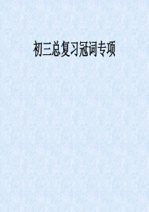 2013届九年级中考33个模块总复习课件――冠词