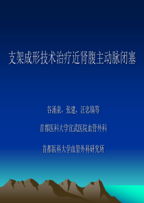 支架成形技术治疗近肾腹主动脉闭塞