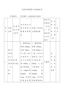 投报货物配置及参数偏差表