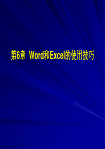 第6章 Word和Excel的使用技巧