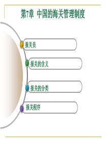 第7章 中国的海关管理制度