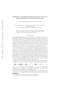 Existence of travelling-wave solutions and local w