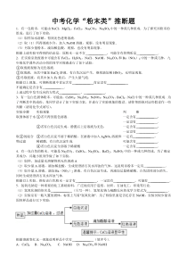 中考化学白色粉末专题