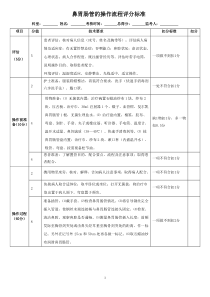 鼻胃肠管的操作流程评分标准