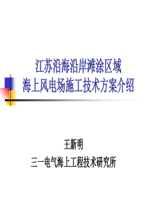 江苏沿海沿岸滩涂区域海上风电场施工技术方案介绍（发言人：王新