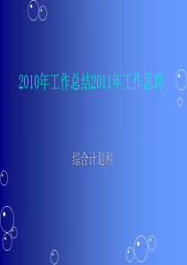 2010年工作总结2011年工作思路