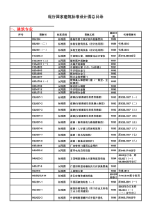 现行国家建筑标准设计图集总目录