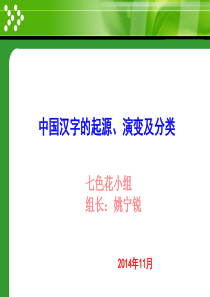 中国汉字的起源、演变及分类