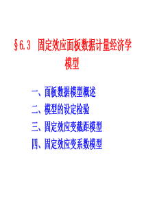 6.3 固定效应面板数据模型