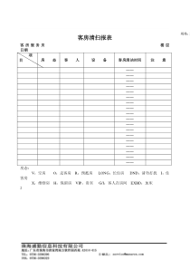 客房清扫报表