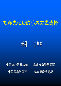 沈向东教授关于复杂先心病的手术方式选择