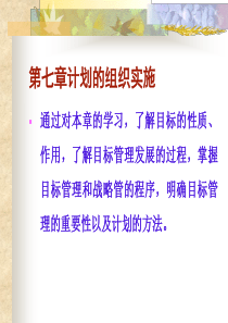 管理学PPT-计划的组织实施(第七章)