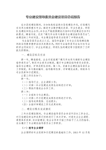 专业建设指导委员会建设项目总结报告