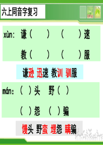 苏教版六年级上册语文同音字