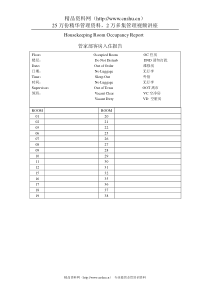 管家部客房入住报告