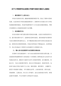 关于小学教师专业发展水平提升实施方案的几点建议