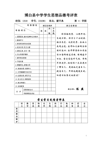 1310班期评表--XXXX年秋季期亲切版