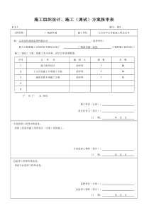 B 3.1 施工组织设计、施工(调试)方案报审表