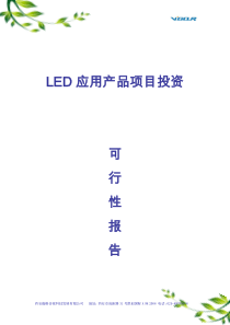 LED应用产品生产项目投资可行性报告