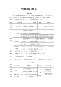 液体的压强 教学设计