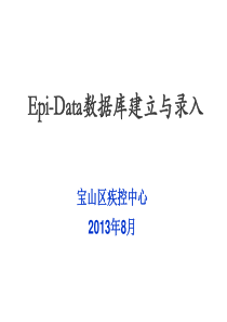 epidata 数据库建立与录入