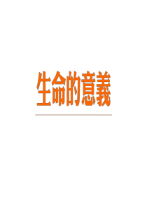 主题班会《生命的意义