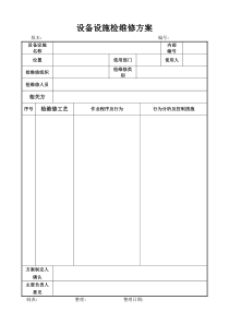 设备设施检维修方案(模板)