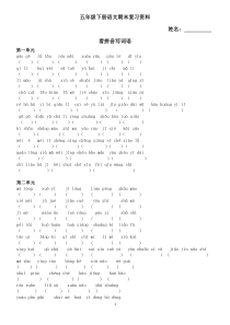 人教版五年级语文下册总复习资料(题)