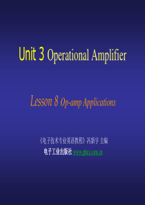 Lesson 08 Op-amp Applications电子技术专业英语教程