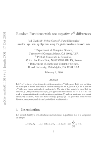 Random partitions with non negative rth difference