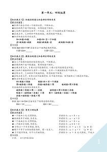 2017年人教版小学四年级下册数学总复习资料