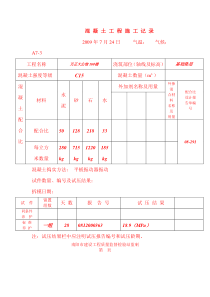 砼施工记录